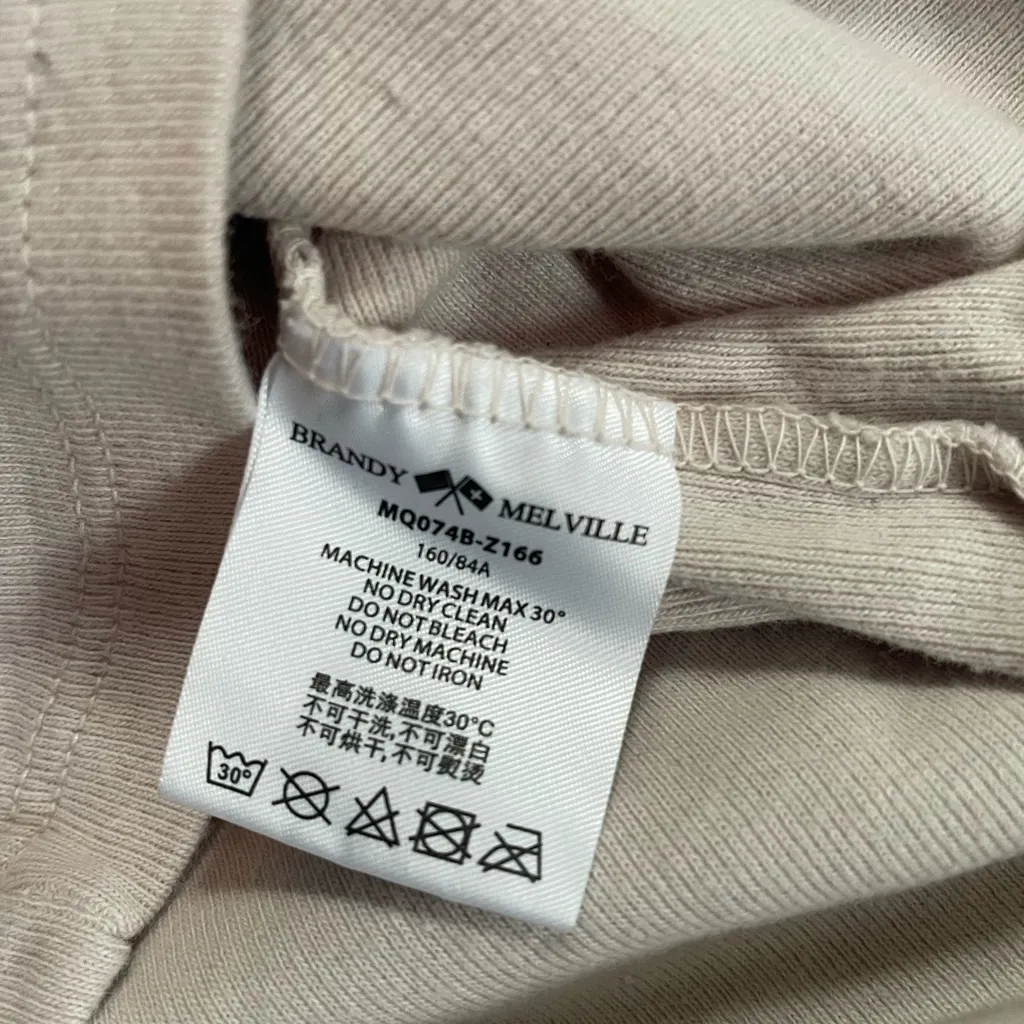 Brandy Melville Cotton Leslie Scalloped Cream Scoop Neck Top ~ One Size - Image 5