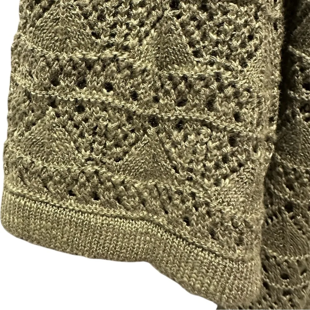 Olive Green Pullover V-Neck Cinched Sweater NWT Torrid 0/ US 12 - Image 6