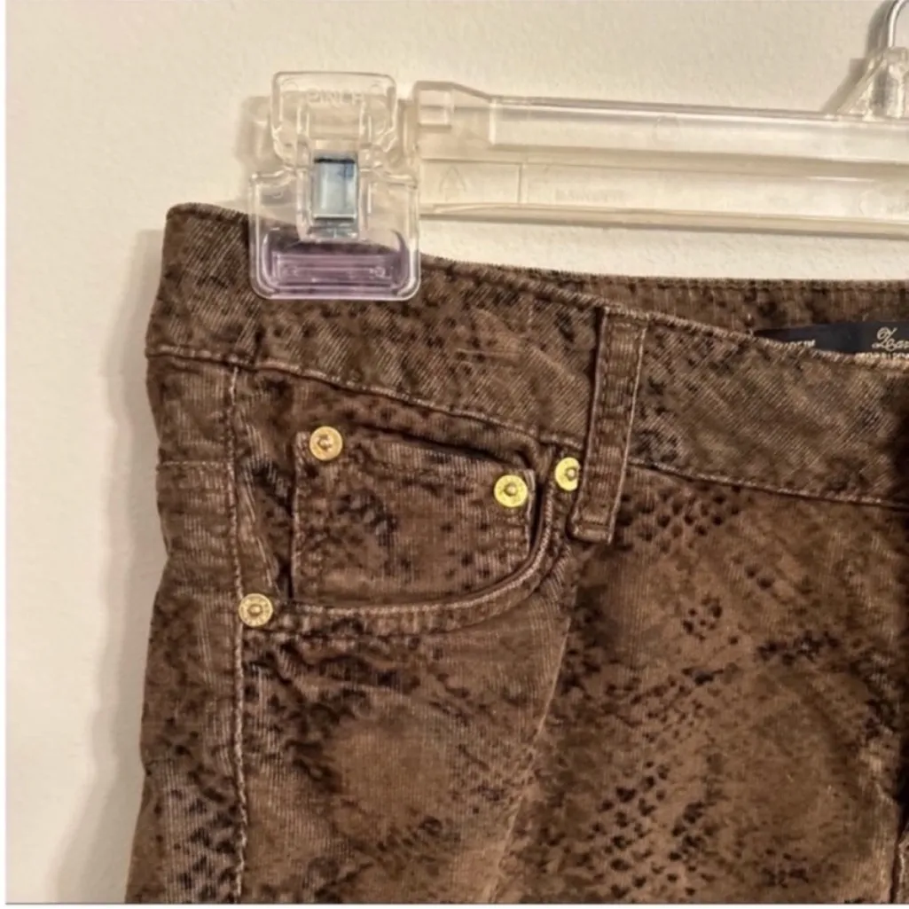 Women’s Zara Brown Black Animal Snake Print Corduroy Pants Jeans Size 2 - Image 7