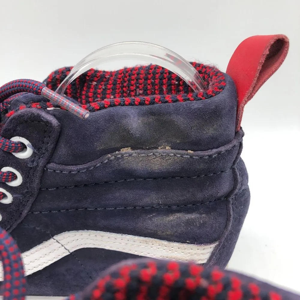 Vans Off The Wall SK8-HI Suede High Top Navy Blue Red Mens 7 Womens 8.5 - Image 7