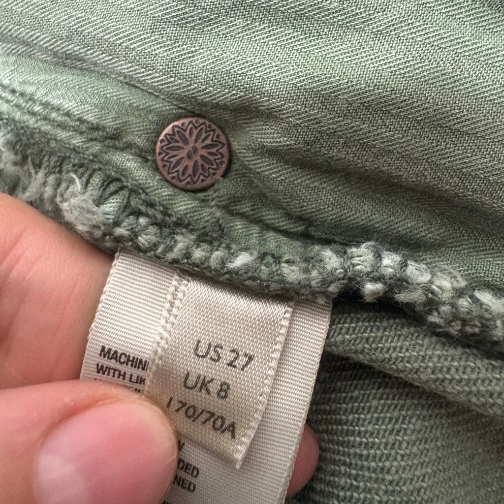 WE THE FREE Sage Green Cutoff Frayed Jean Shorts - Image 6