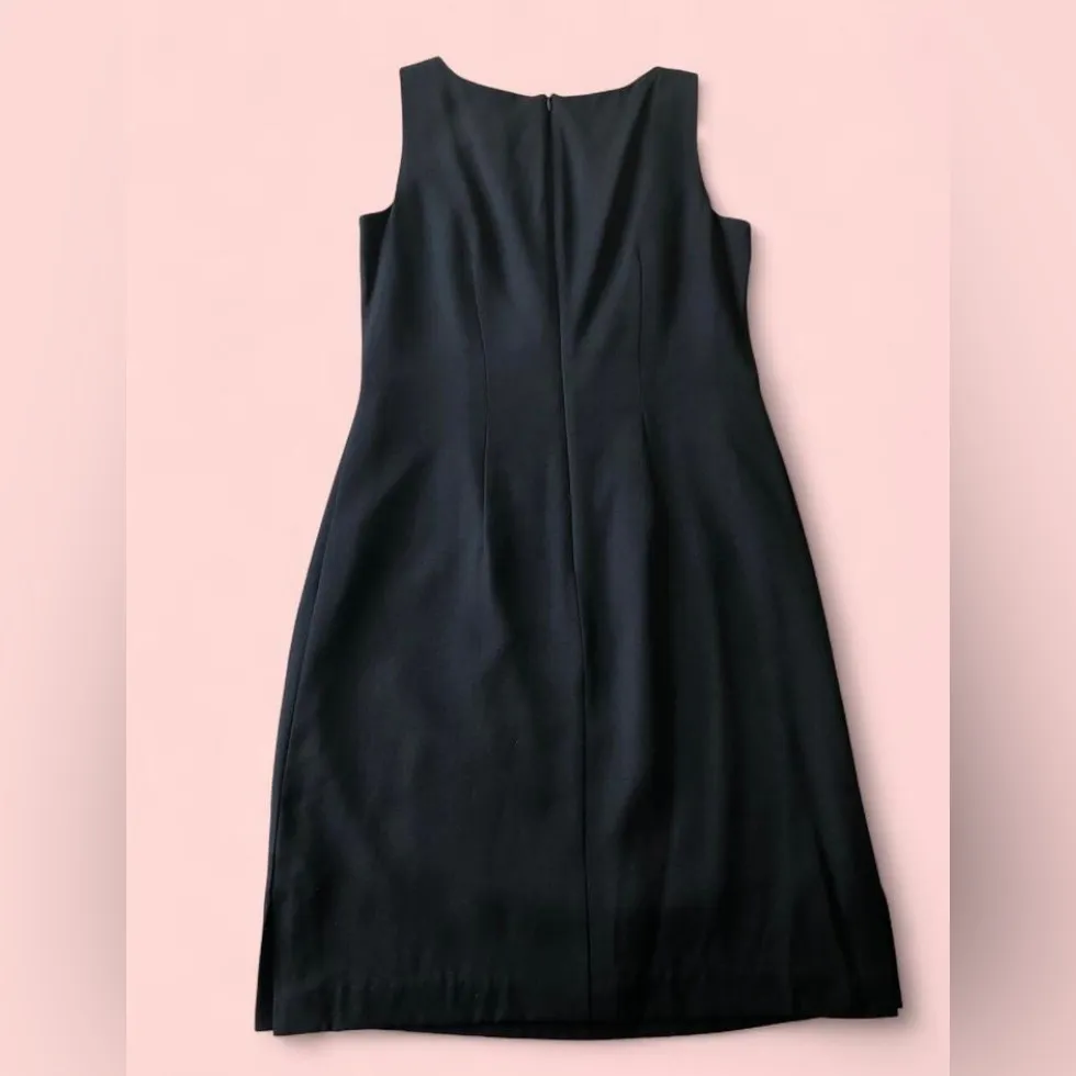 NWT Vintage VIRGO II Size 6 Black Sleeveless Belted Sheath Dress - Image 3