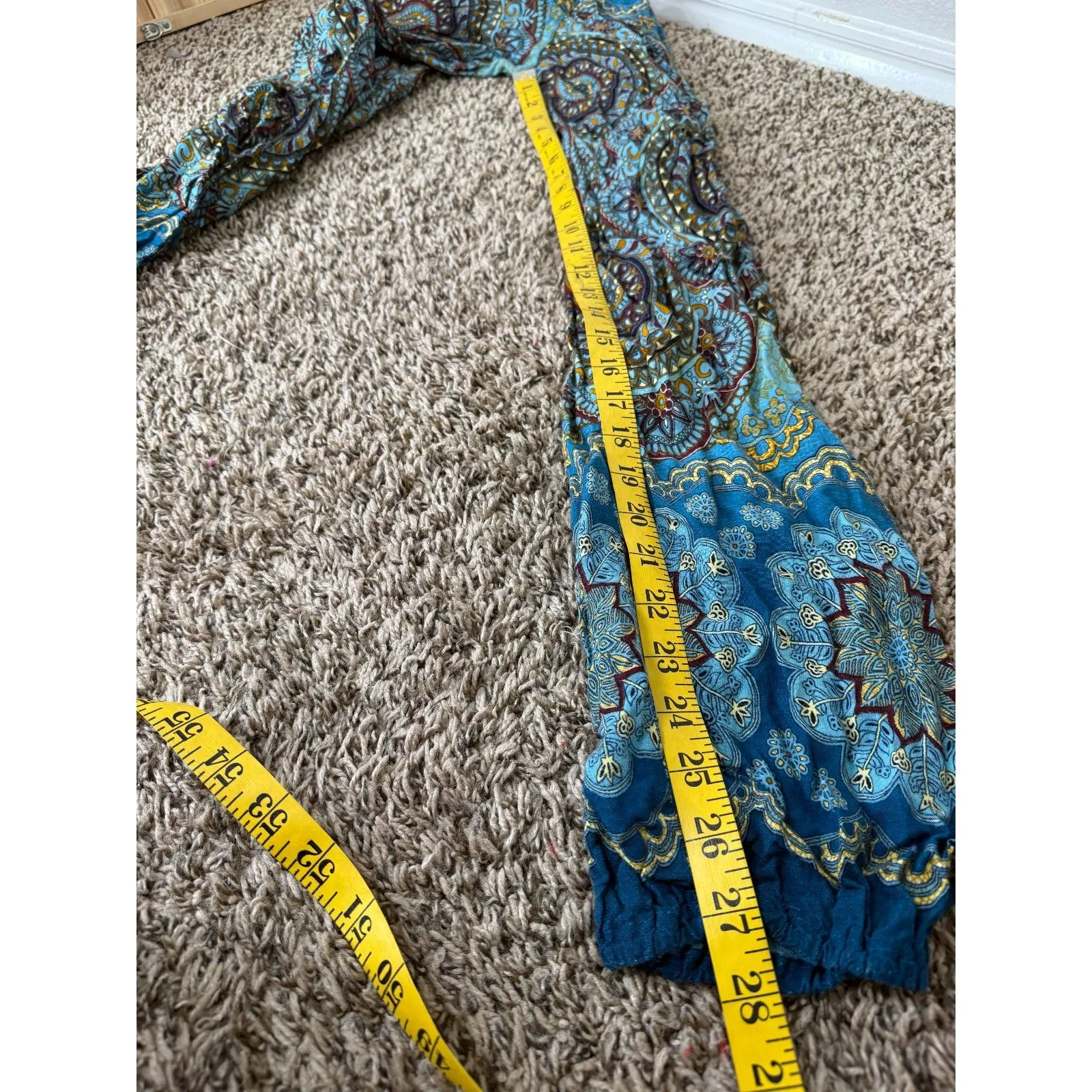 Joob Joob Blue Mandala Harem Jogger Pants Womens Sz L/XL Boho Hippie Relaxed Size L - Image 8