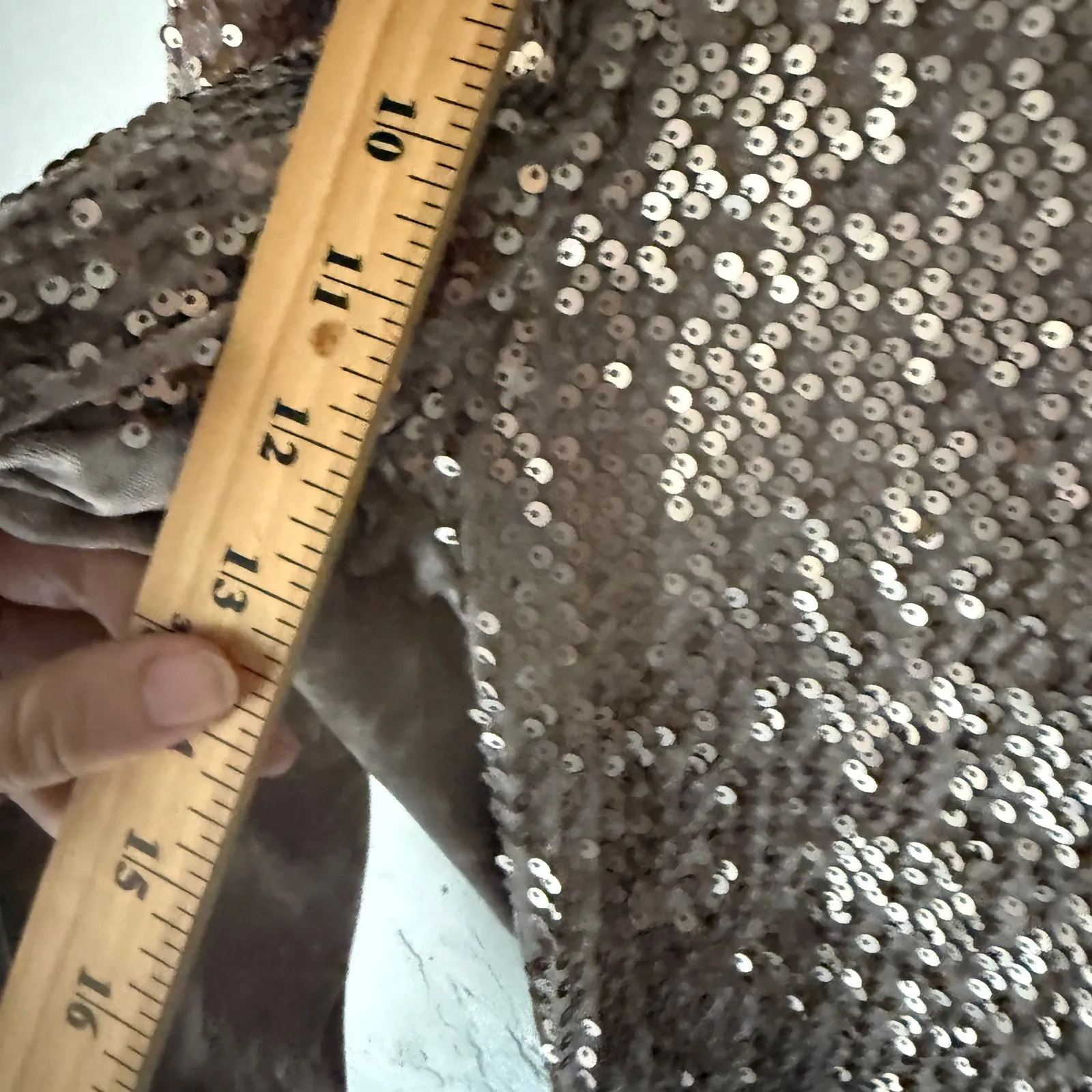 Chicos Sequins Velvet Ankle Pants Taupe Women Size 3 Large Party Event Sparkle - Image 6