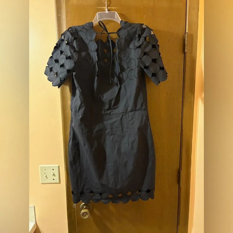 Anthropologie Circle Cutwork Shift Mini Dress in Black - Image 7