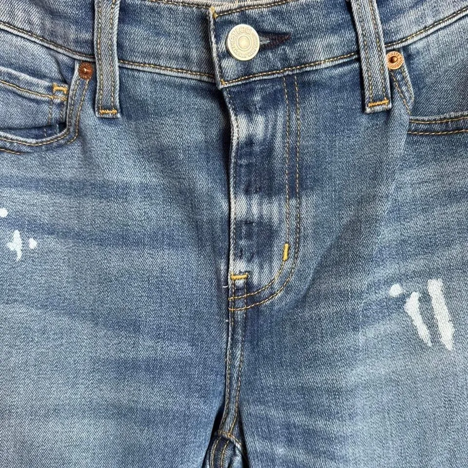 Etica Brand New Purposeful Paint Splatter High Rise‎ Jeans Women's Size 26 Blue - Image 2