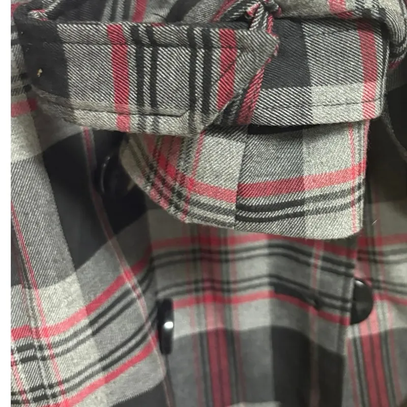 Larry Levine Red Plaid Cropped Jacket Size Large - Image 5