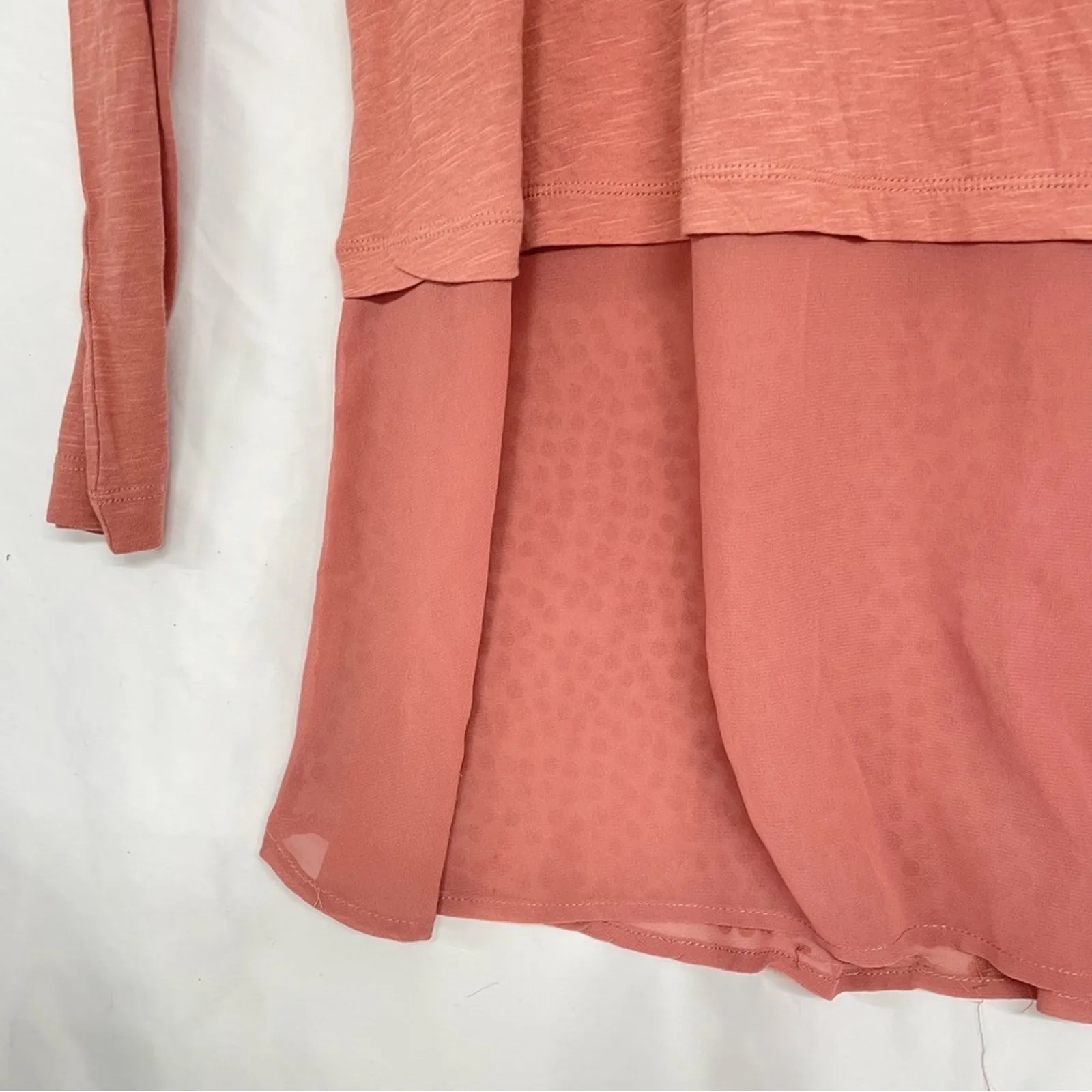 Logo Lori Goldstein Pink Sequin Peplum Tunic Long Sleeve Blouse XS - Image 9