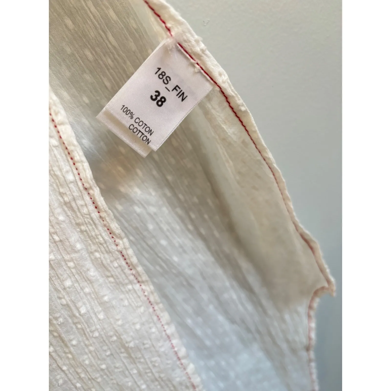 Mes Demoiselles Paris Shirt Dress Tunic Sz 38 White Sleeveless Button Front - Image 6