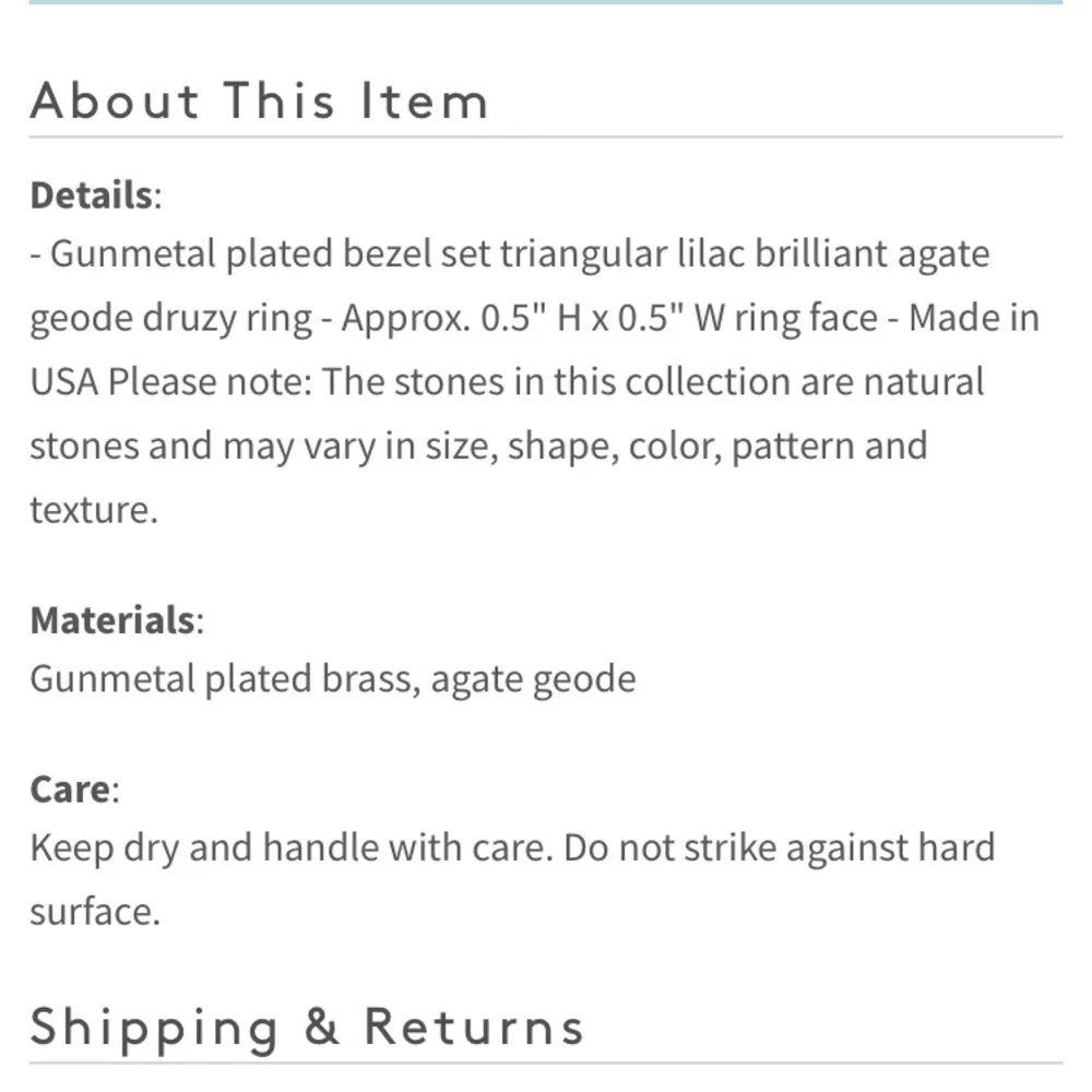 NEW Dara Ettinger Nadia Agate Geode Druzy ring Size 6 - Image 8