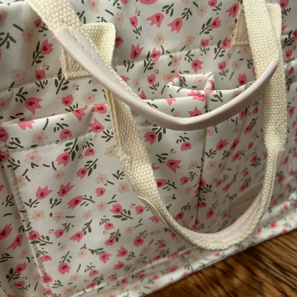 Floral Bag Purse Handles Little Flowers Pockets Pink - Image 6