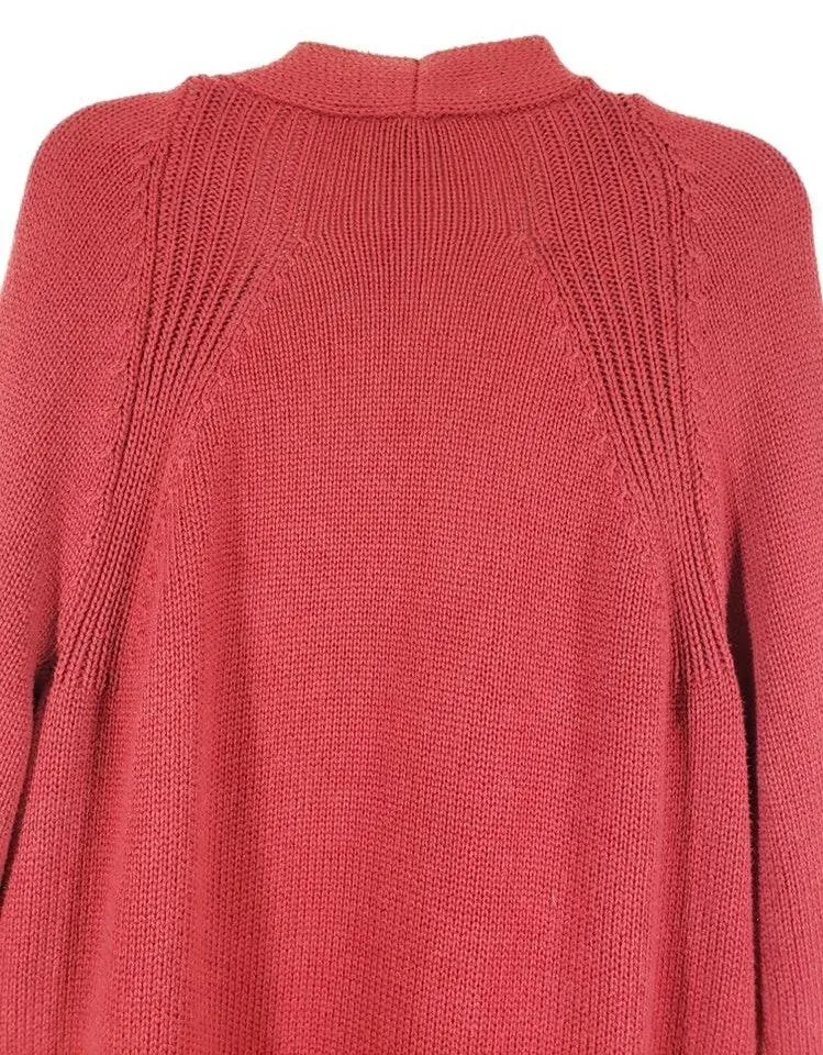 Long Sleeve Red Ribbed Open Cardigan. - Image 6