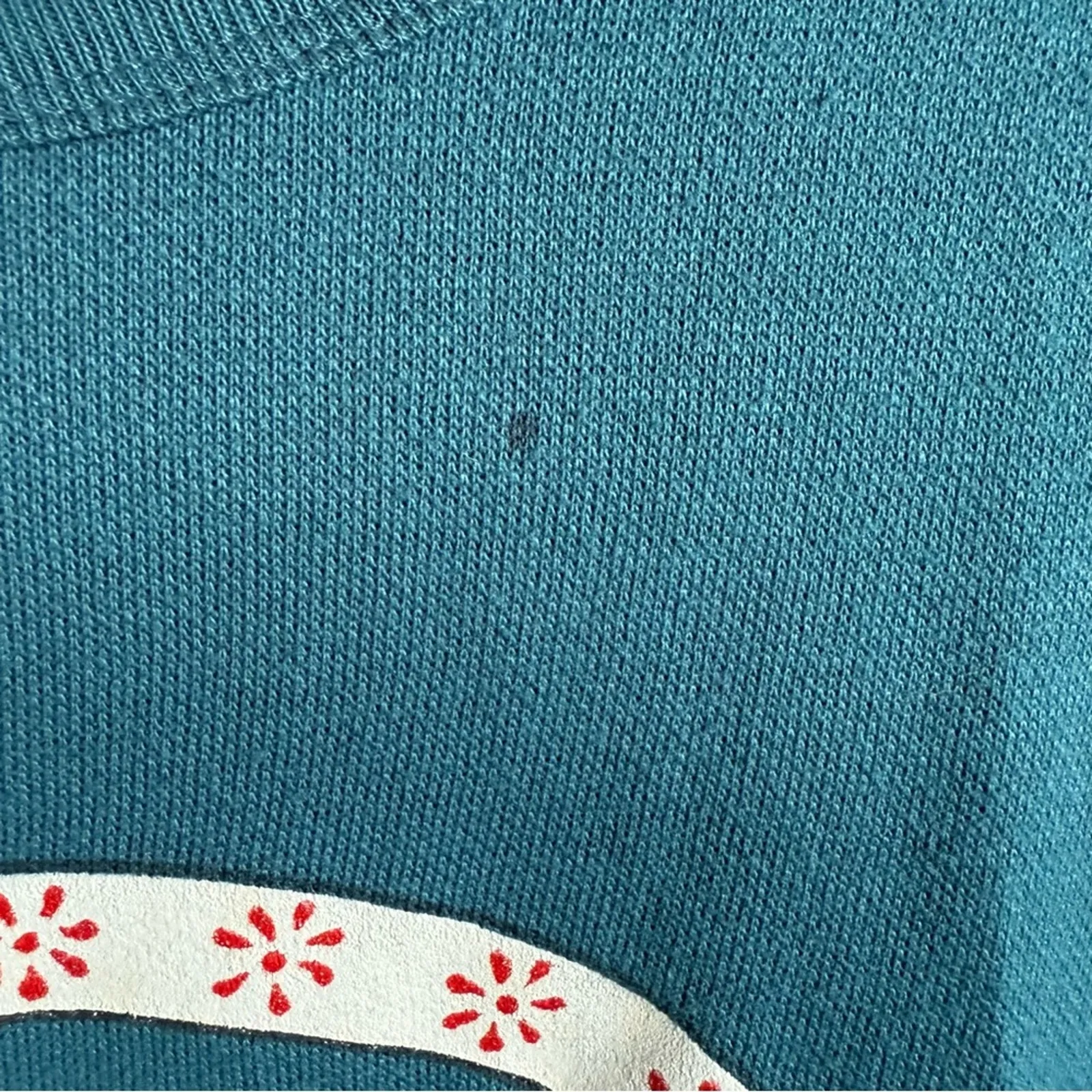 Vintage 90s Apple Basket Slices Sweatshirt Women’s Medium Blue - Image 5