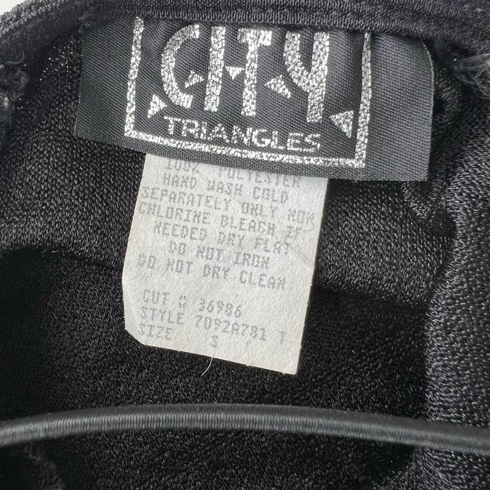 Vintage Made In USA black Sparkle Cowl Neck 90s Y2K  Formal dress - Image 5