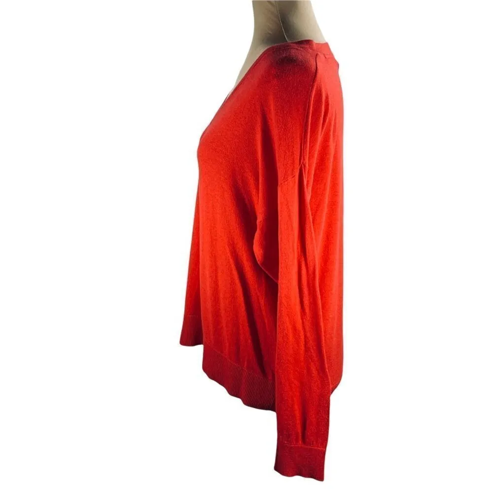 Elizabeth and James Cherry Red Long Sleeve V-Neck Sweater Size S Small - Image 2