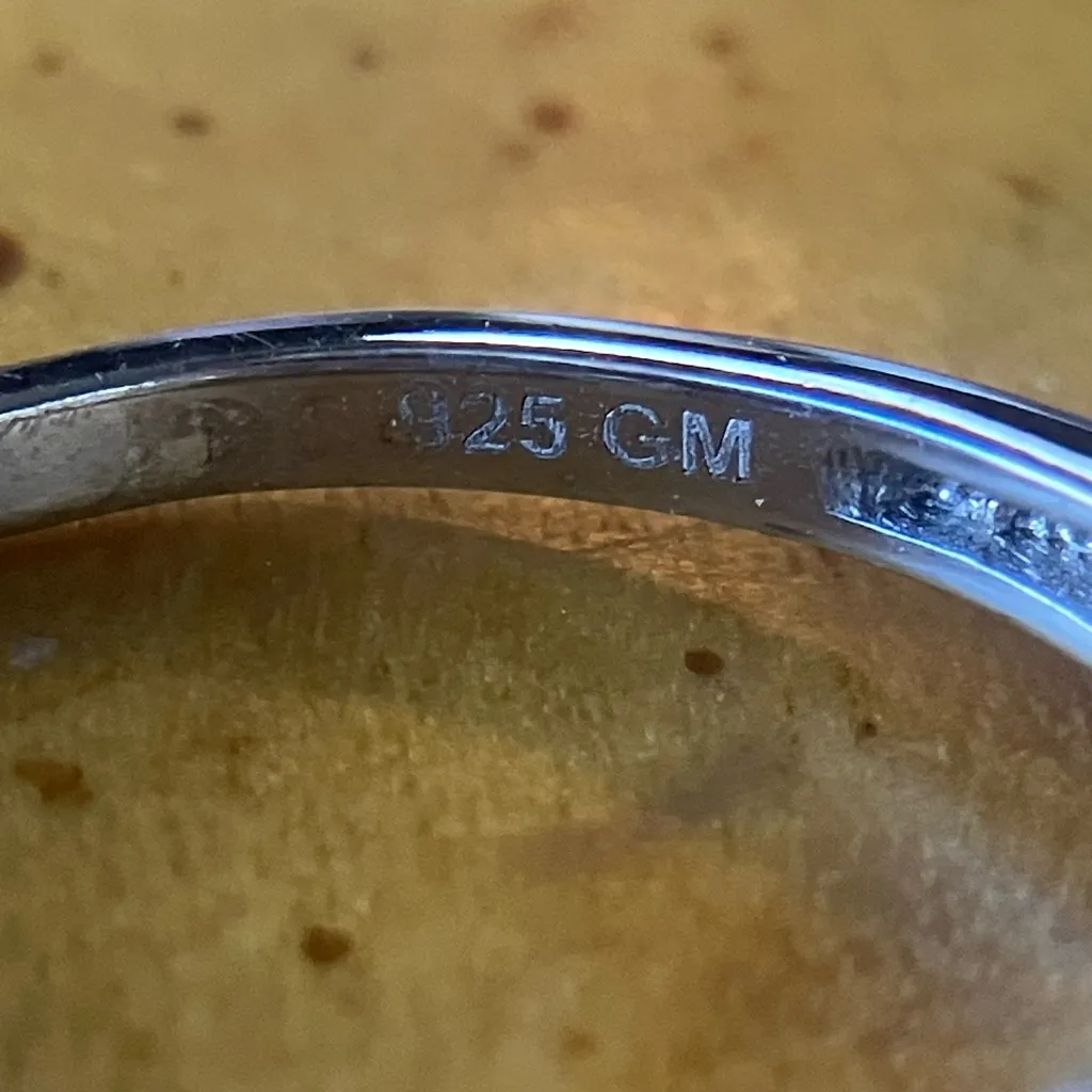 Norwegian Thulite Rhodolite Garnet Sterling Silver Ring Size 8 - Image 6