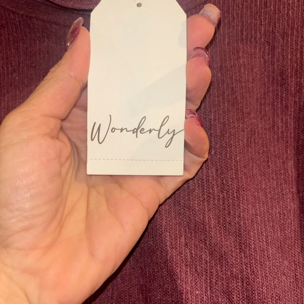 Wonderly Cowl Neck Knit Pullover XL Burgundy NWT - Image 5