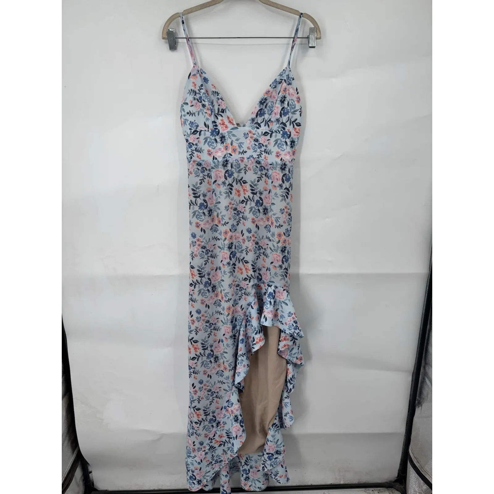Lovers + Friends Ahamani Gown Meadow Floral Maxi Dress Women M Blue Whimsical - Image 2