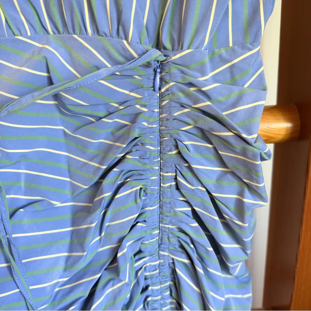 Veronica Beard Blue Teagan Striped Sleeveless Midi Dress Women US2 NWT - Image 7