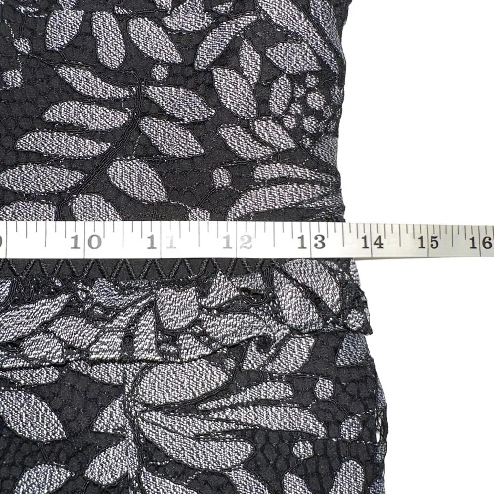 Keepsake Imagine Guipure Lace Tier Sleeveless Black Mini Dress SMALL - Image 6