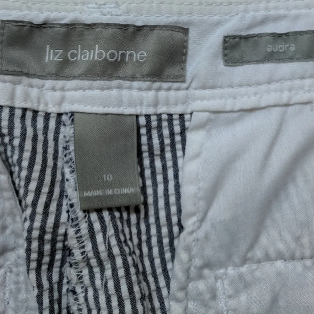 Liz Claiborne Audra Striped Cropped Seersucker Work Pants Women's Size 10 - Image 7