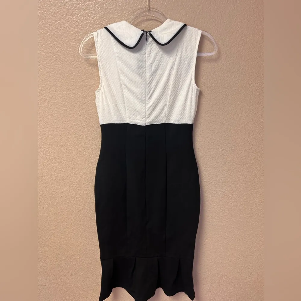 Unique Vintage NWT Mermaid Trumpet Style Black & White Dress - Image 3