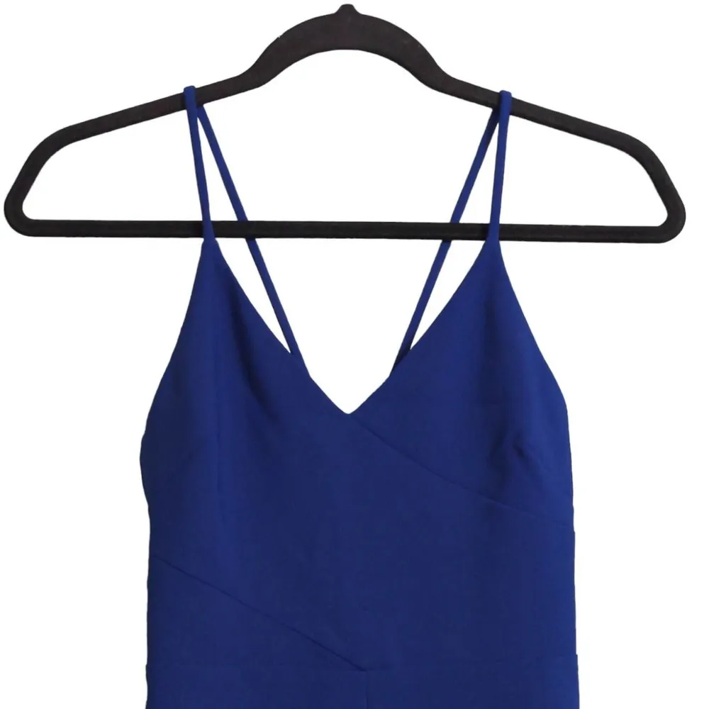 Likely Brooklyn Midi Dress Blue Stretch V Neck Sleeveless Slit Party 00 New - Image 2