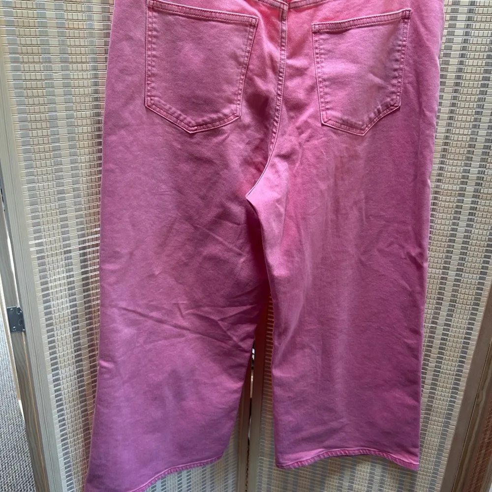 Gap High Rise Pink Wide-Leg Cropped Jeans Sz16/32R-EUC - Image 4