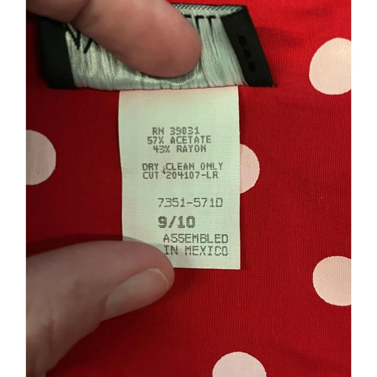 My Michelle Dress Womens 9/10 Red White Polka Dot Short Sleeve Retro Knee Length - Image 11