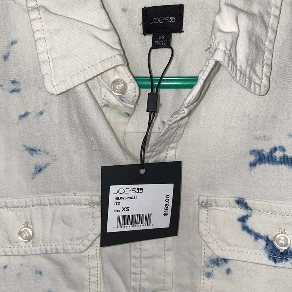 Joe’s Jeans “The Tie Dye Shirt” Size XS NWT Cotton Button Down 3/4 Sleeve - Image 3
