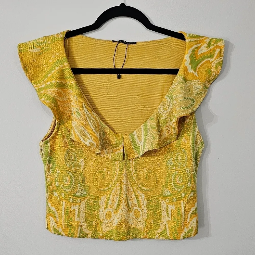 Zara Yellow and green  Top - Image 2