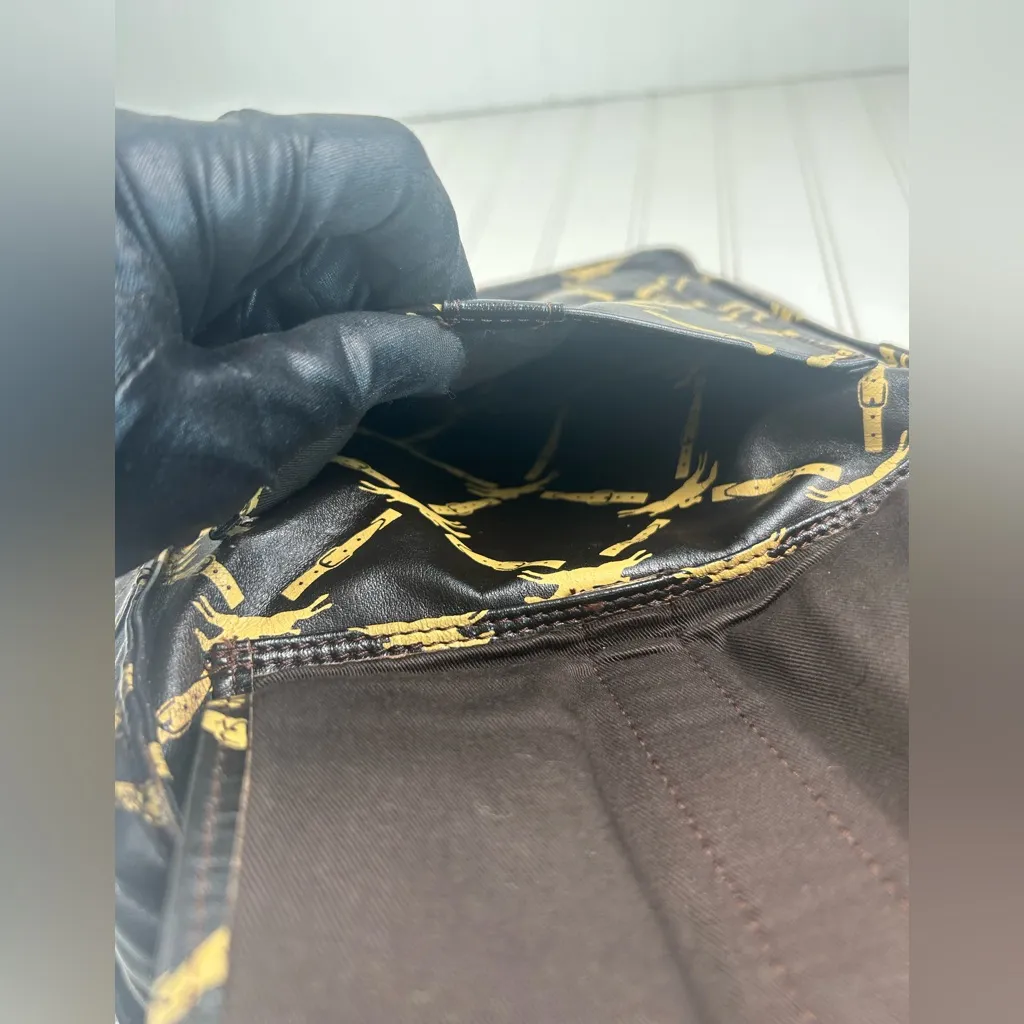 Longchamp Vintage Black and Gold Monogram Shoulder Bag - Image 6