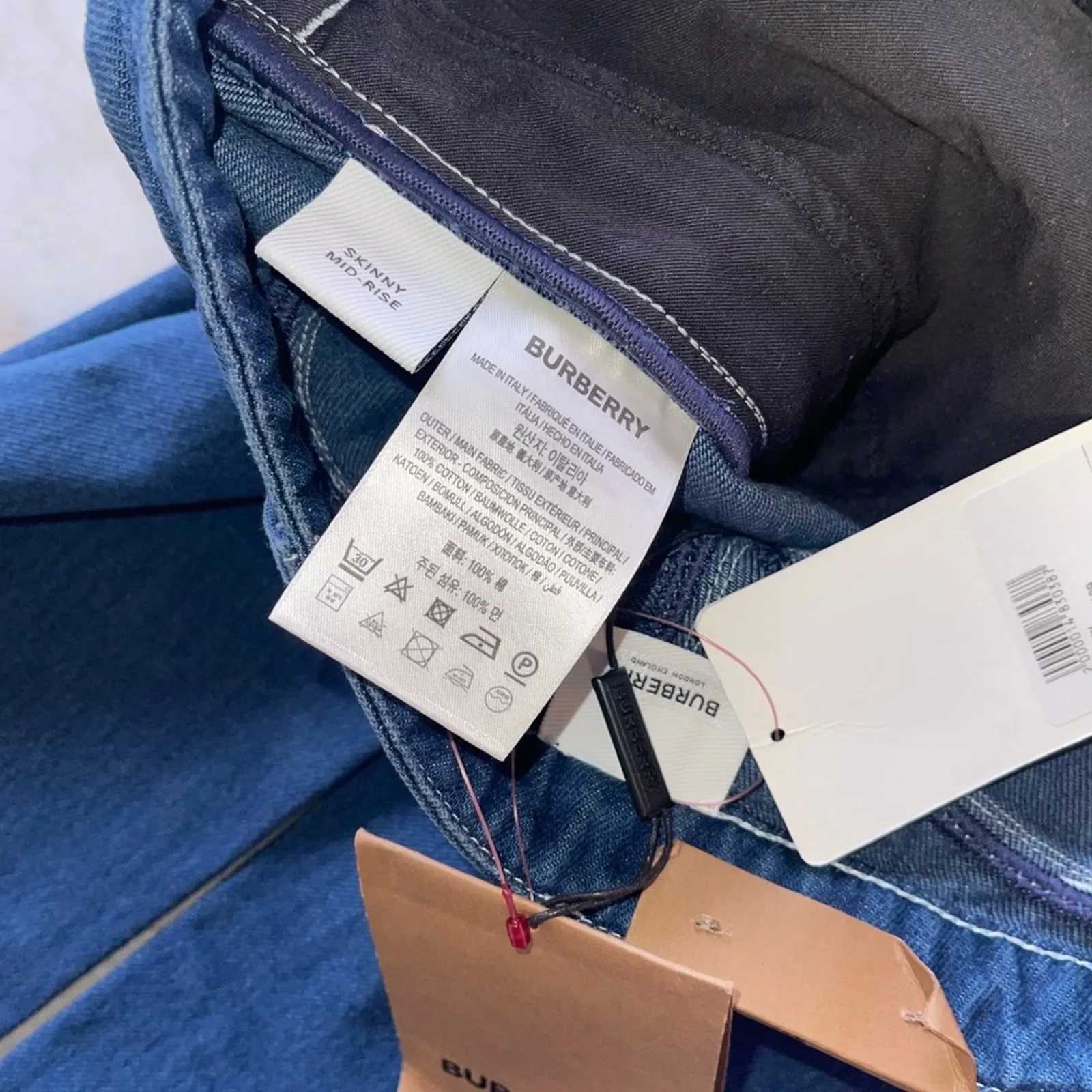 Burberry Heart-Stitch Motif Denim Skinny Jeans in Dark Wash - Image 16