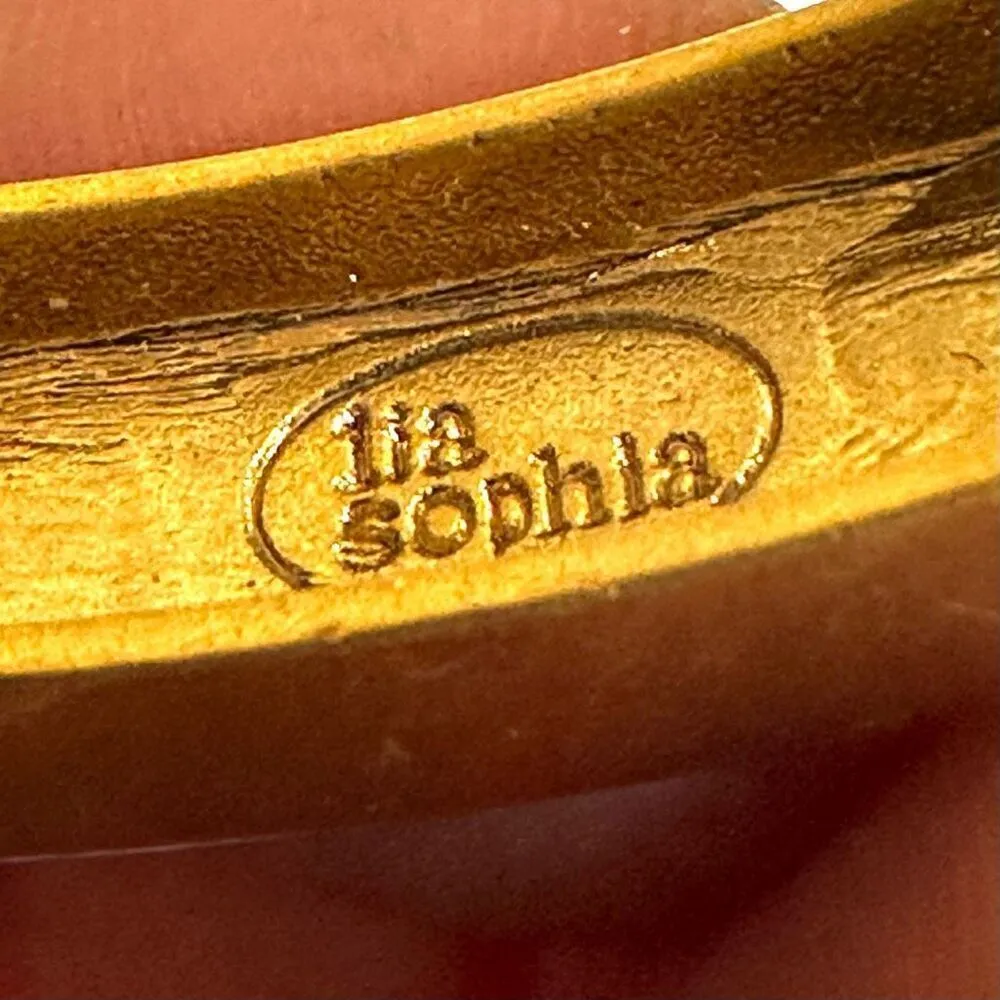 Lia Sophia "On Point" Gold Tone & Midnight Blue Stretch Bangle Bracelet - Image 5