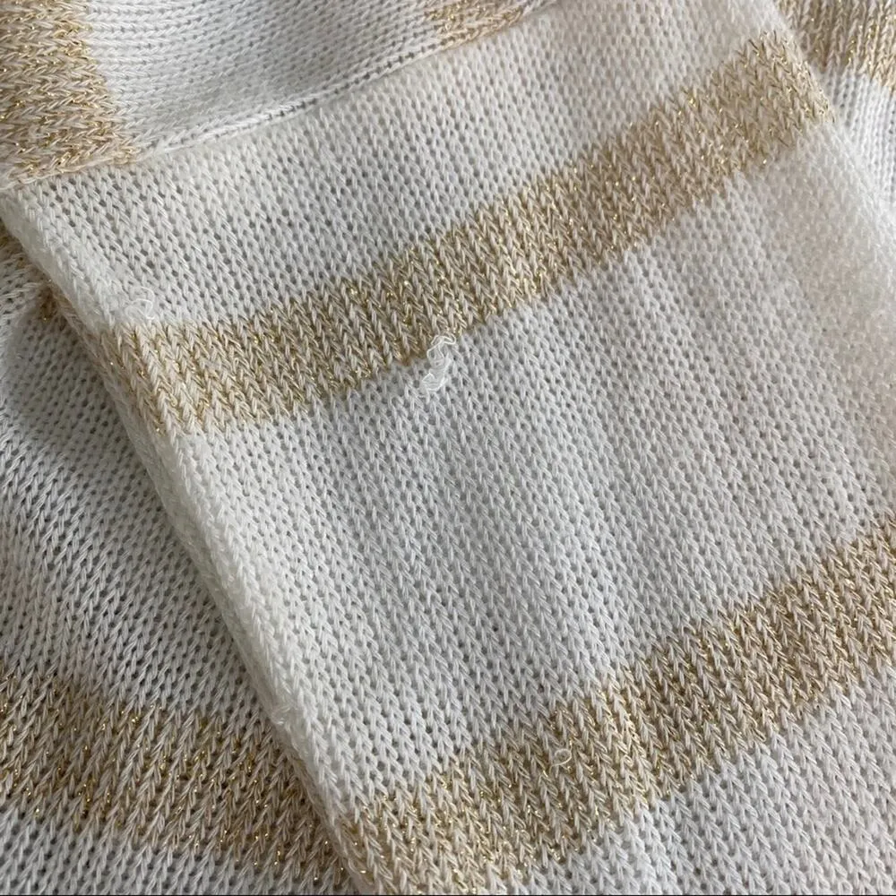 BUCKLE | TEE BY  Women's Metallic Striped Shark Bite Hem Sweater Size XS - Image 7