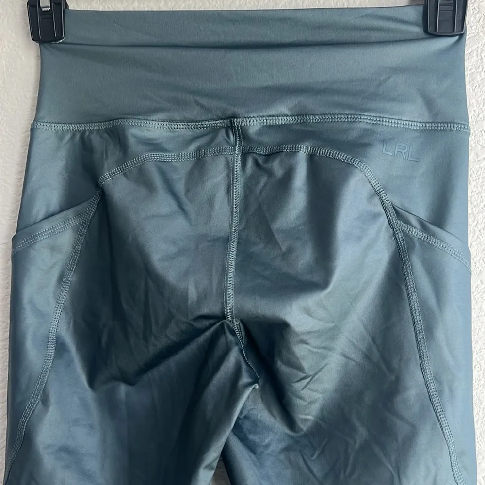 Lauren Ralph Lauren Coated Jersey Leggings, Size S NEW w/Tag $115 Green - Image 7
