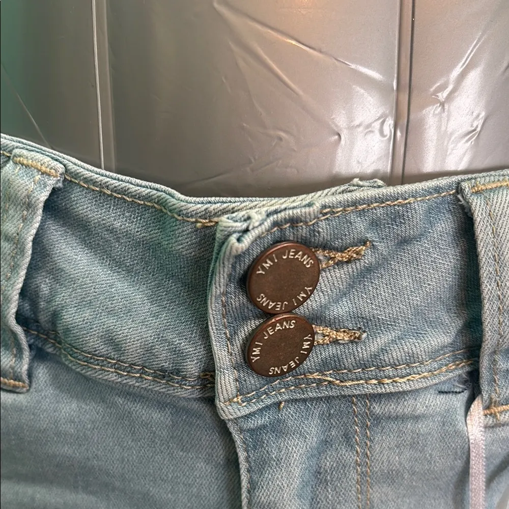 YMI Women's Light Blue Denim Shorts - Image 3