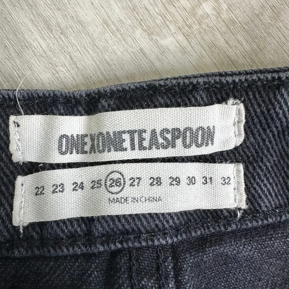 One Teaspoon Fox Black 2020 High wasted mini denim skirt size 26 - Image 6
