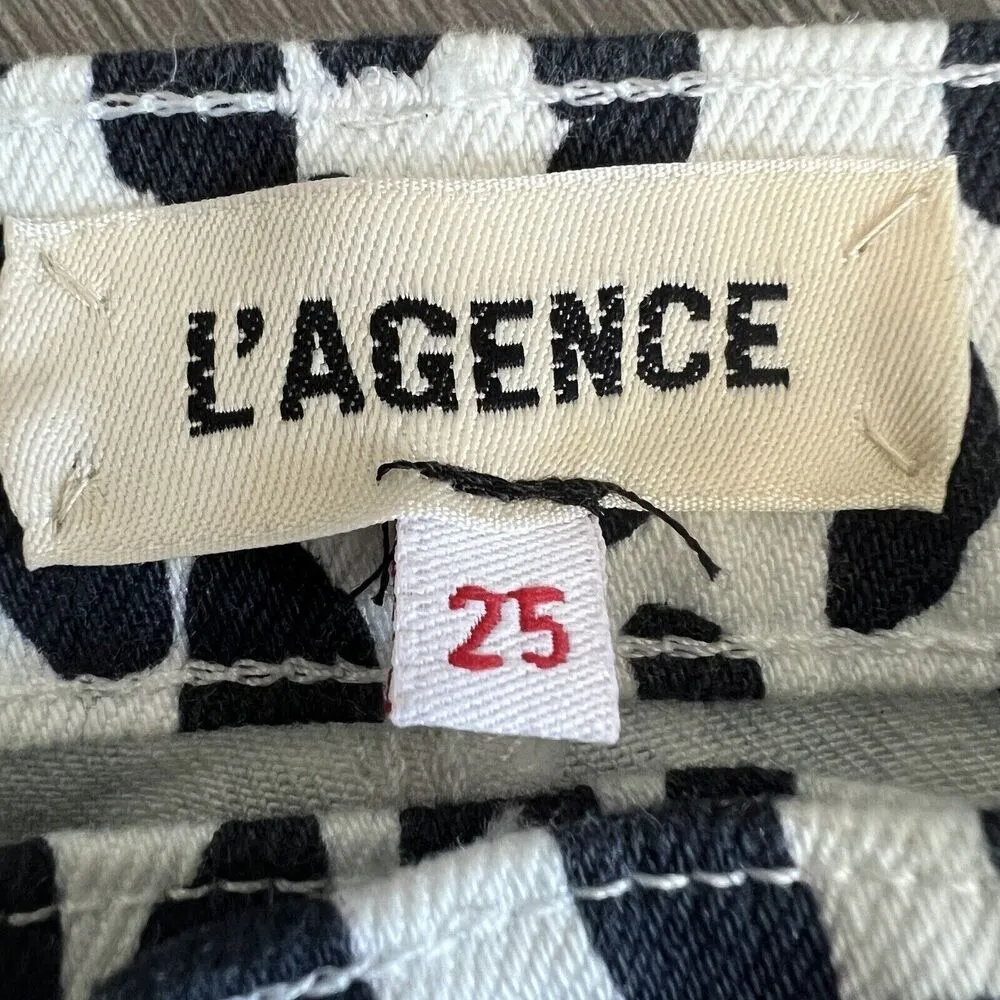 L’Agence Shorts Size 25 Audrey Mid Rise Denim Dalmatian Print - Image 2