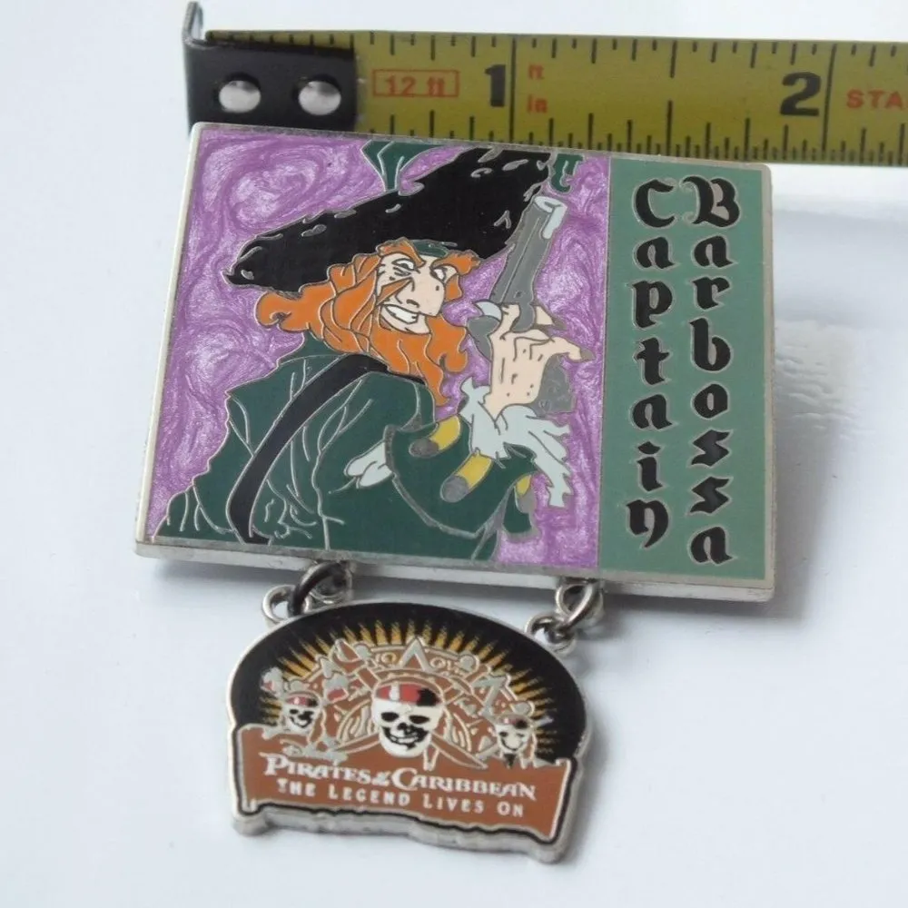 Disney Pirates Of The Caribbean Captain Barbossa Legend Lives On Dangle Pin, LE - Image 3