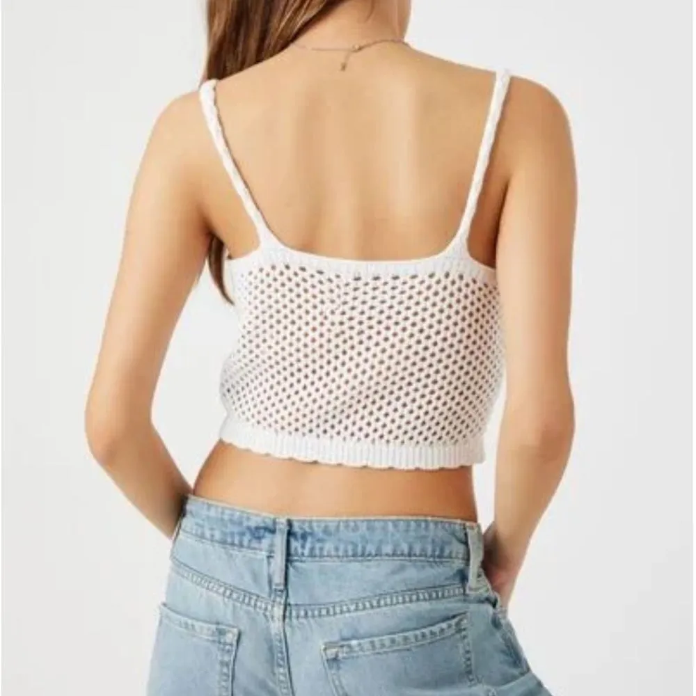 Forever 21 Embroidered Crochet Crop Top - Image 2