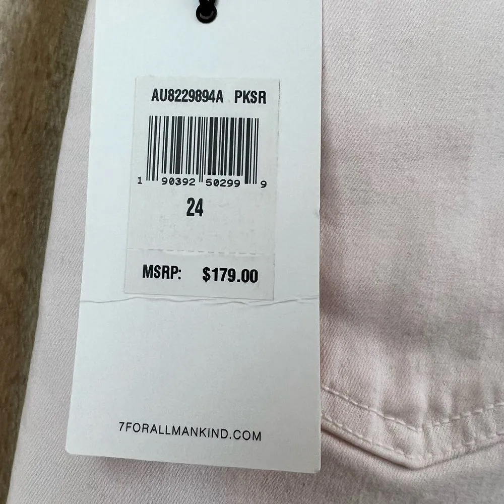 7FAM Light Pink Aubrey High-Waist Ankle Skinny Jeans - Image 8