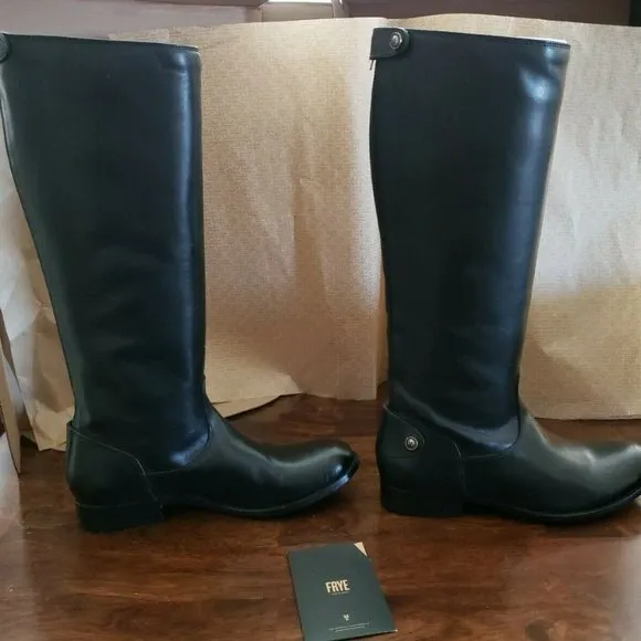 NEW Frye‎ Melissa Button Back Zip Leather Boots - Image 6