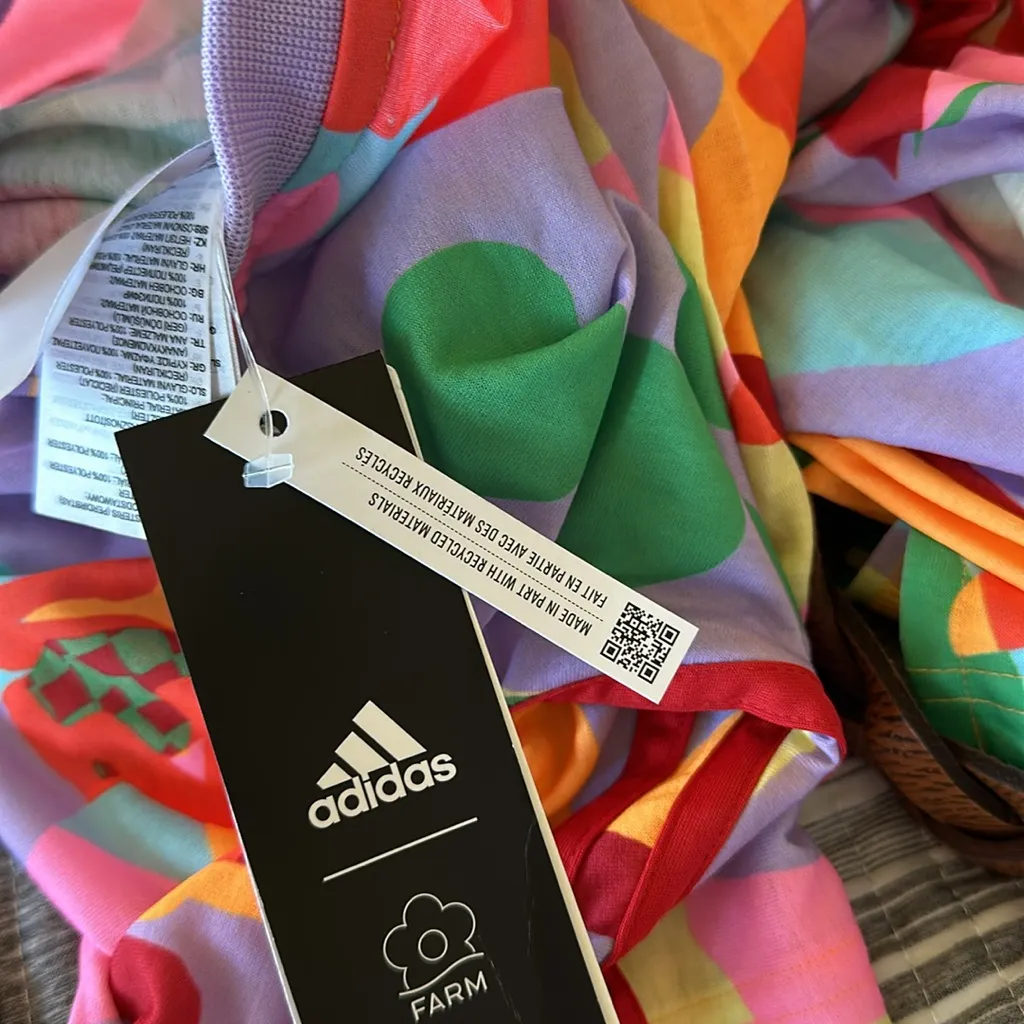 NWT Adidas X Farm Rio Dress Gold Multicolor - Image 7