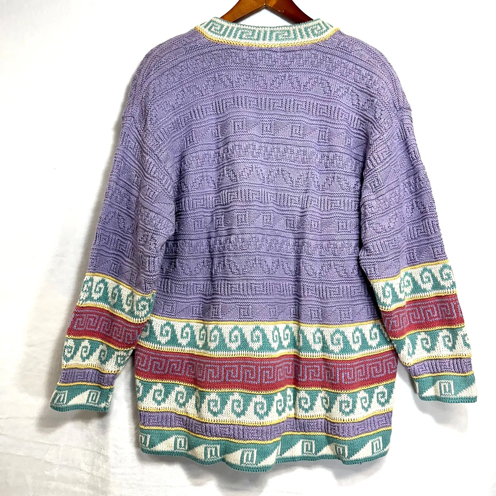Vintage 80s RARE SK Wear Large Sweater V - Image 4