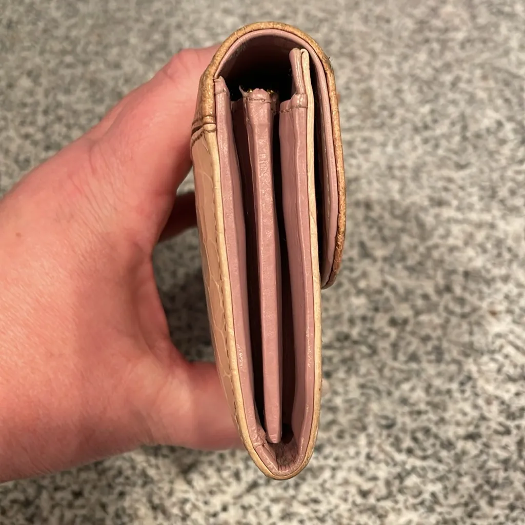 Miu Miu Croc Embossed Leather Wallet with bow - Image 5