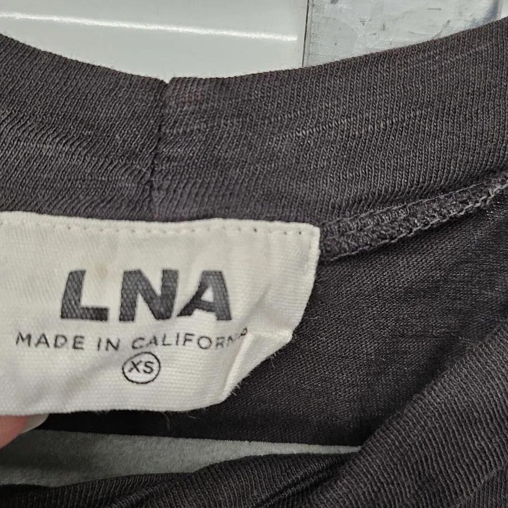 LNA Revolve Twist Neck Cut Out Tank Top Womens Size XS Jersey Washed Black - Image 4