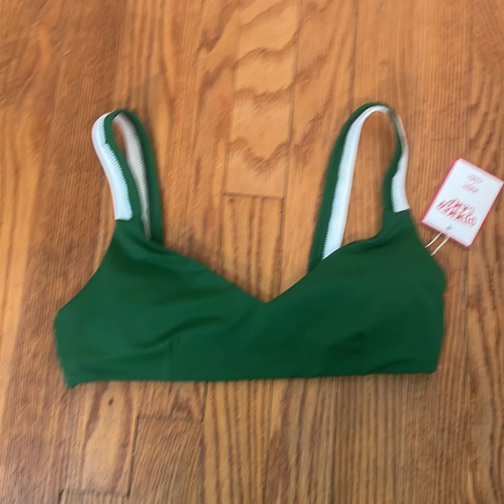 Andie Bikini Set Rockley Bikini Top Pesto Green Bikini‎ Bottom white size XS NWT - Image 7
