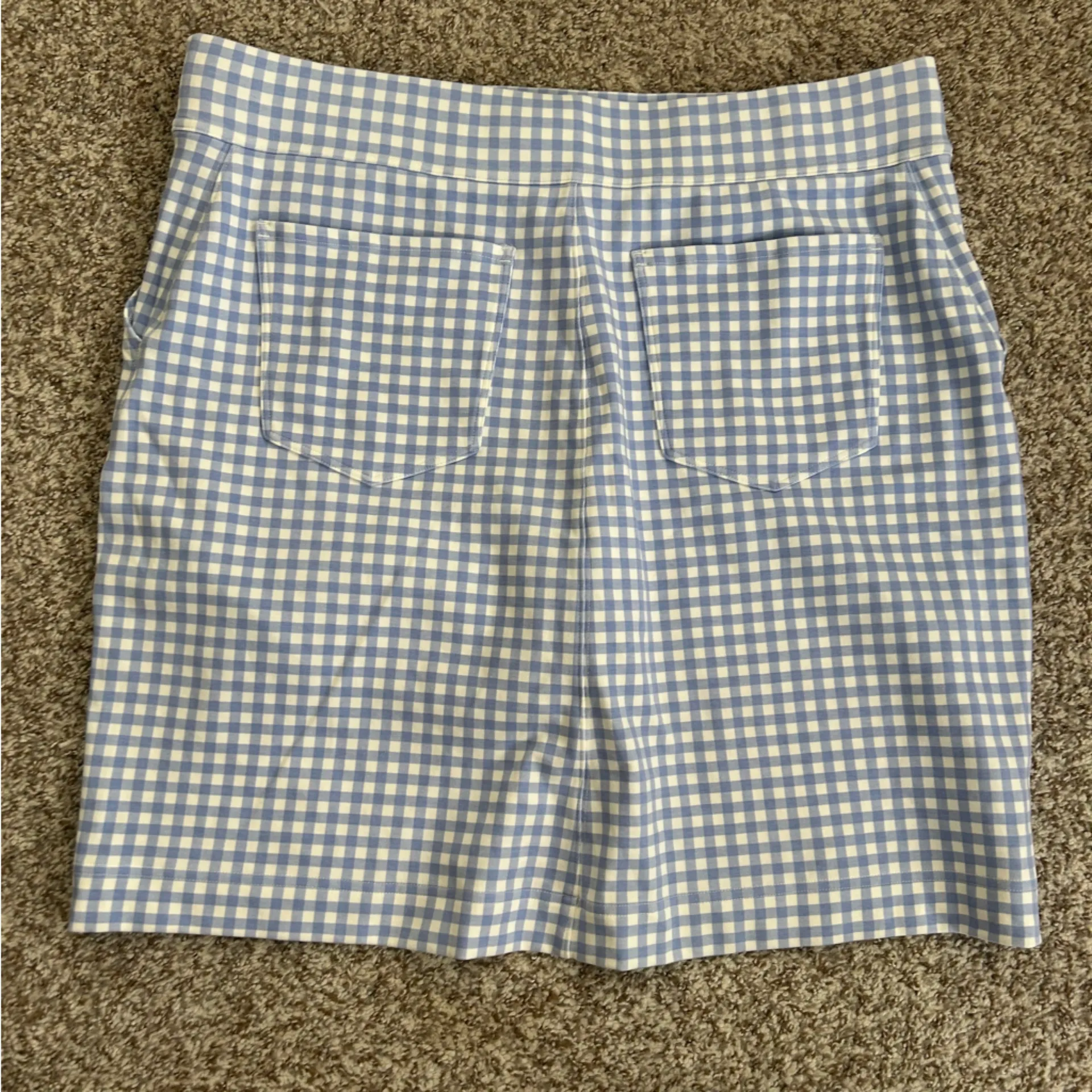 Duluth Trading Co Blue and White Gingham Women's NoGA Naturale Cotton Skort Size L - Image 6