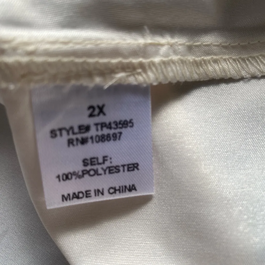 Sweet Rain Plus Size Silky Style Long Sleeve Button Down‎ 100% Polyester Shirt - Image 10